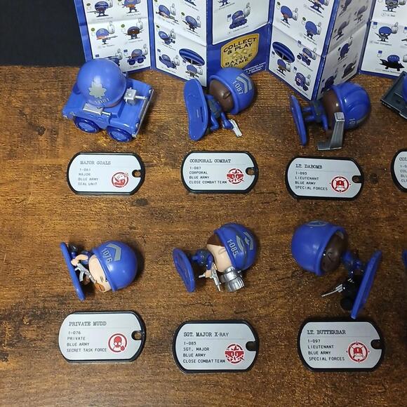 Lot of 8 MGA Little Green Army Men Figures, Blue Army - Picture 3 of 4